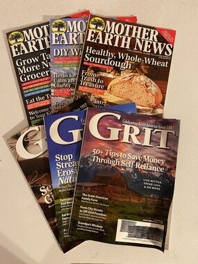 Set of Mother Earth News & Grit Magazines - Assorted Covers